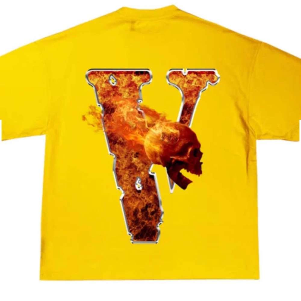 NEW! Vlone x Juice Wrld Inferno Tee Yellow - Size Small